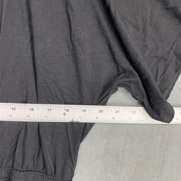 GAP Romper Shorts Womens Large Black Short Sleeve Scoop Neck Drawstring Stretch - Picture 10 of 12